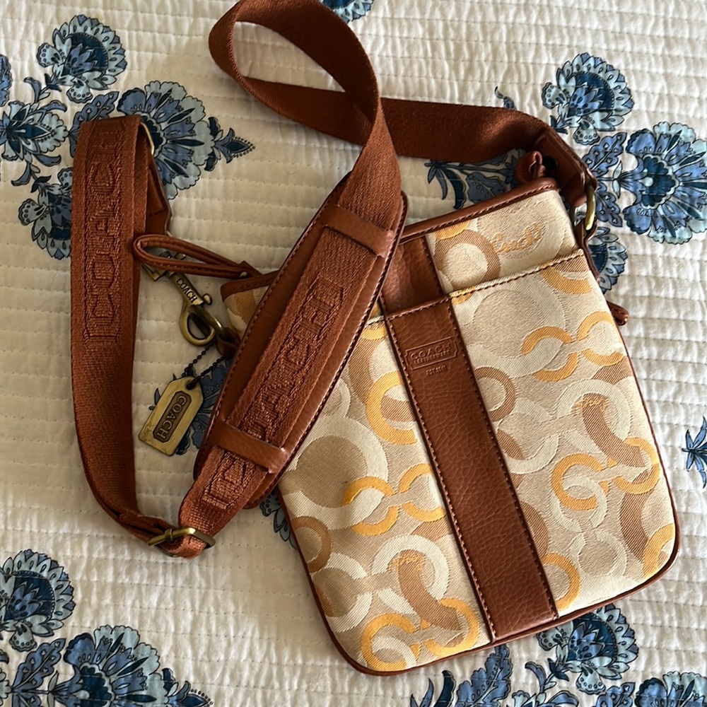 Coach Crossbody Bag Leather Embossed